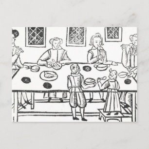 Dining at Home, from the Roxburghe ballads Postcard