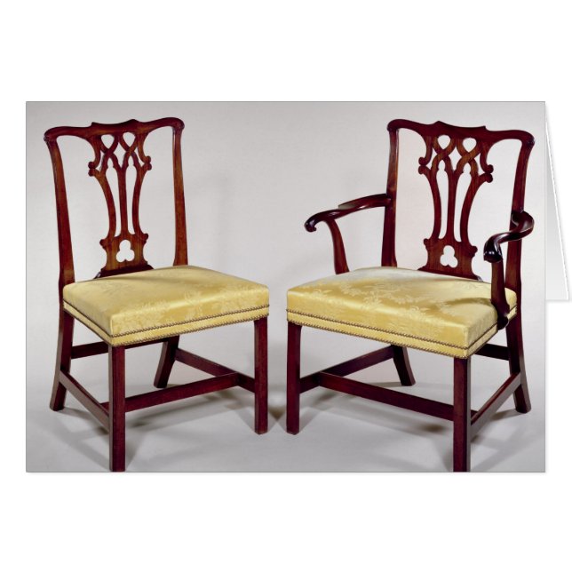 Dining chairs, with interlaced splat backs (Front Horizontal)