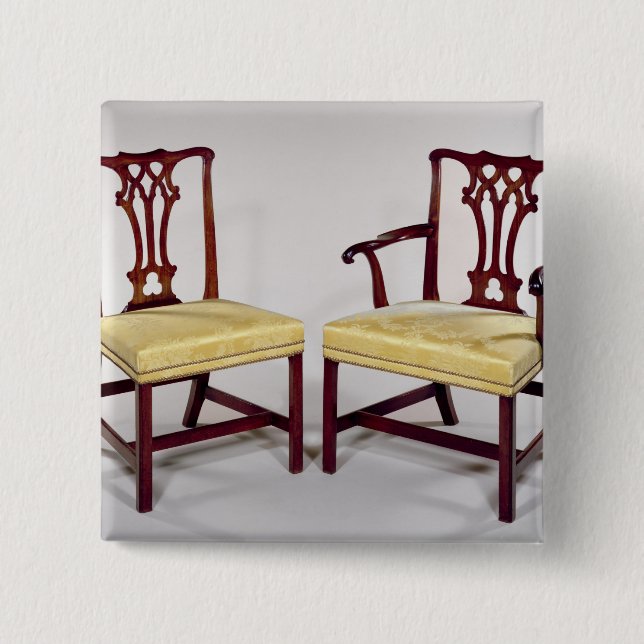 Dining chairs, with interlaced splat backs 15 cm square badge (Front)