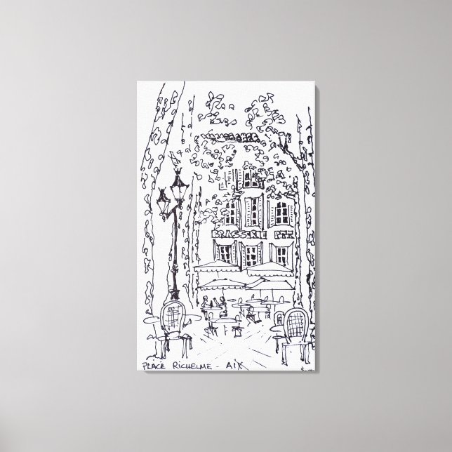 Dining in a Plaza | Aix en Provence, France Canvas Print (Front)