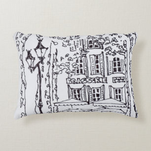 Dining in a Plaza Aix en Provence, France Decorative Cushion