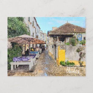 Dining in Obidos- Portugal Postcard