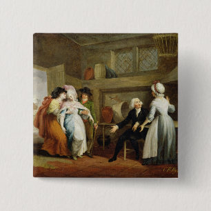 'Dining in the Hayfields' (surprised by Mr Thornhi 15 Cm Square Badge
