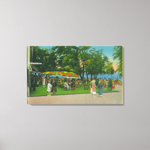 Dining on the Boardwalk at Roseland Park Scene Canvas Print