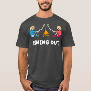 Dining out campfire cookout roasting hotdog T-Shirt