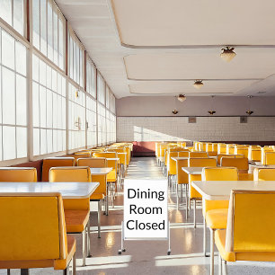 Dining Room Closed Minimalist Poster Sign