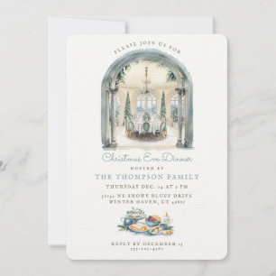 Dining Room Table Christmas Eve Dinner Invitation