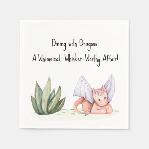 Dining with Dragons: Whimsical Affair! Baby Shower Napkin