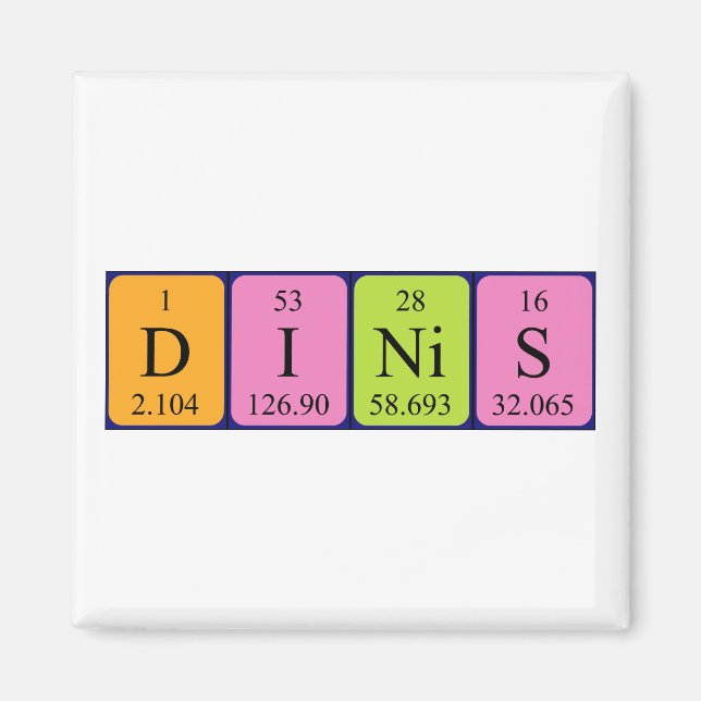 Dinis periodic table name magnet (Front)