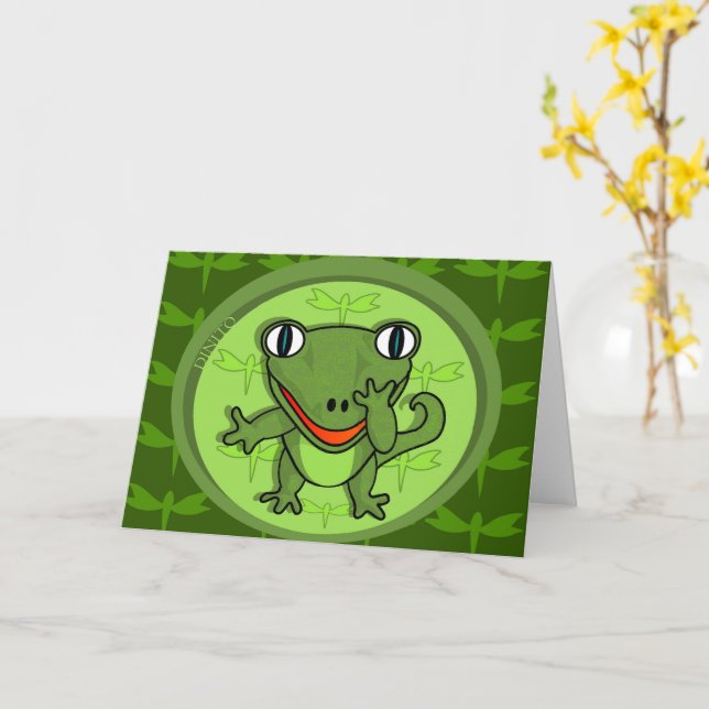 Dinito the Super Deformed Dinosaur Card (Yellow Flower)