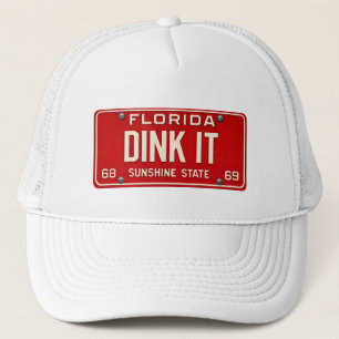 Dink It Pickleball Fan Retro FL License Plate Trucker Hat