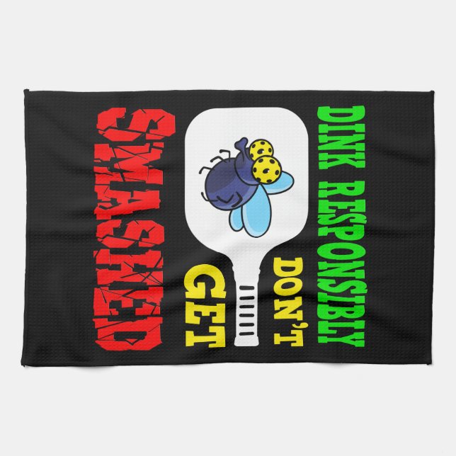 Dink Responsibly - Funny Pickleball Tea Towel (Horizontal)