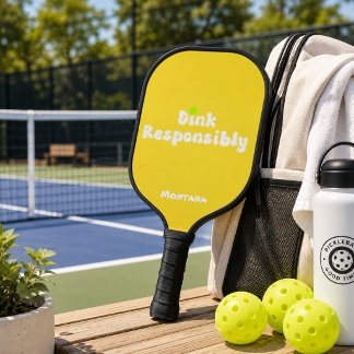 Dink Responsibly Name Citrine Yellow Pickleball Paddle