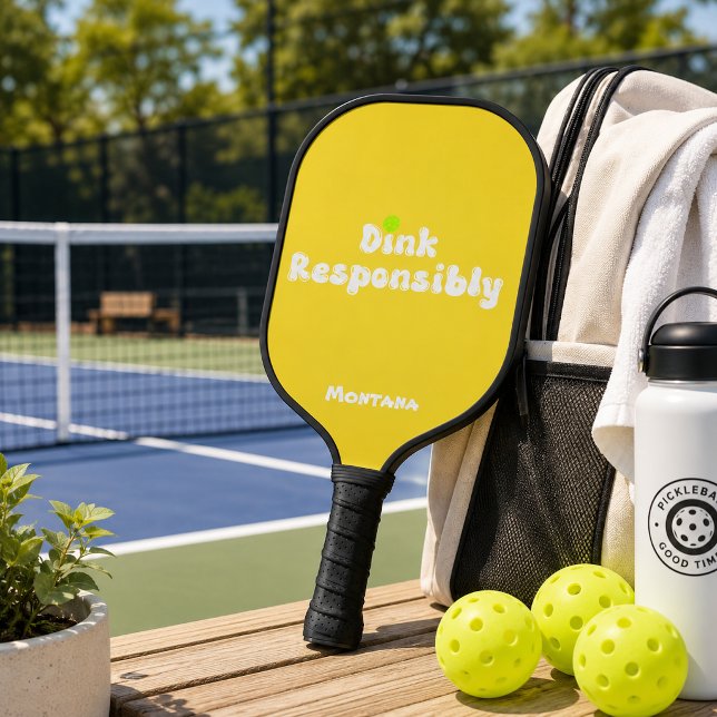 Dink Responsibly Name Citrine Yellow Pickleball Paddle (Creator Uploaded)