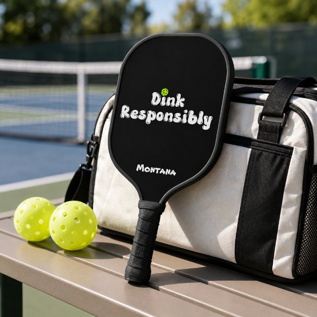 Dink Responsibly Name Onyx Black Pickleball Paddle (Creator Uploaded)