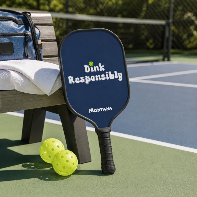 Dink Responsibly Name Sapphire Blue Pickleball Paddle (Creator Uploaded)
