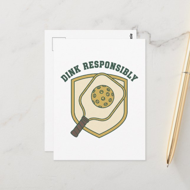  Dink Responsibly Postcard (Front/Back In Situ)