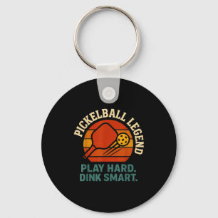 Dink responsibly retro pickleball funny vintage  key ring