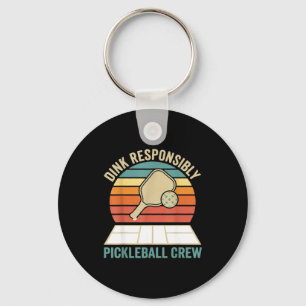 Dink responsibly retro pickleball vintage crew  key ring