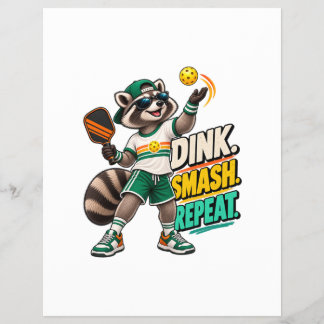 Dink Smash Repeat Raccoon Pickleball Poster Flyer