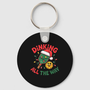 Dinking All The Way Funny Ckleball Christmas Shirt Key Ring