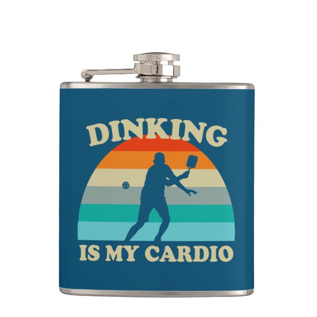 Dinking Is My Cardio Pickleball Hip Flask (Front)