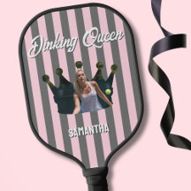 Dinking Queen Photo Pink and Gray Stripes custom 
