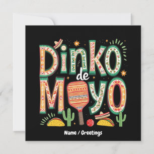 Dinko de Mayo Funny Cinco de Mayo Pickleball Pun  Invitation