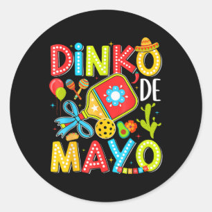 Dinko De Mayo Pickleball Mexican Fiesta Cinco De M Classic Round Sticker