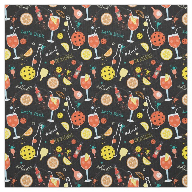 Dinks and drinks - pickleball fabric (Swatch)