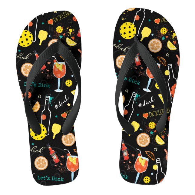 Dinks and 🍾🥂drinks - pickleball  jandals (Footbed)