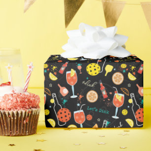 Dinks and 🍾🥂drinks - pickleball   wrapping paper