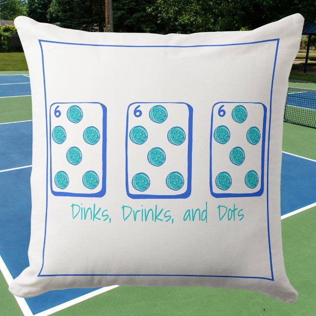 Dinks, Drinks & Dots / Pickleball Mahjong Decor Cushion (Creator Uploaded)