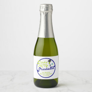 Dinks with Graduate Green Pickleball Graduation Sparkling Wine Label