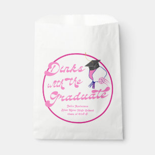 Dinks with the Graduate Pink Pickleball Graduation Favour Bags