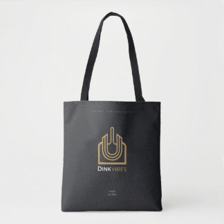 DinkVibes Minimalist Elite Series Black Cotton Tot Tote Bag