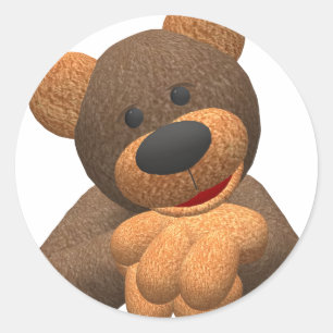 Dinky Bear Classic Round Sticker