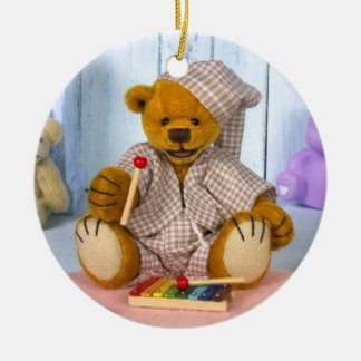 Dinky Bear with Xylophone Ceramic Tree Decoration