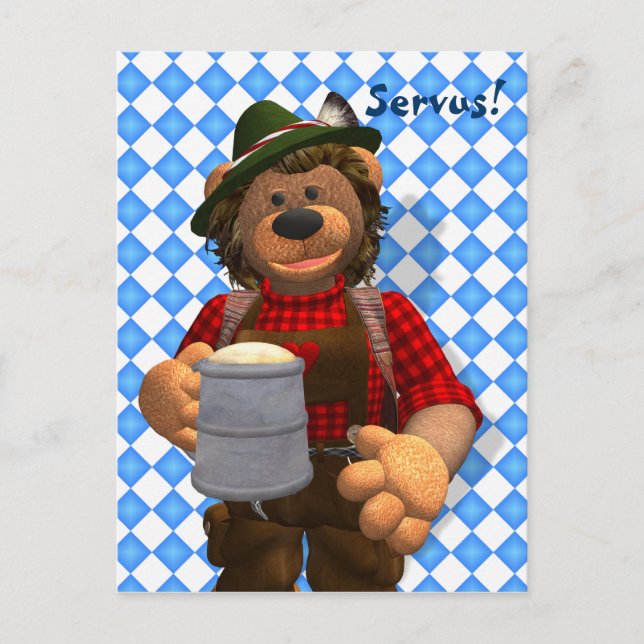 Dinky Bears Bavarian Oktoberfest Bear Postcard (Front)