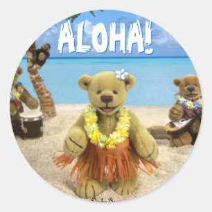 Dinky Bears: Beach Fun Classic Round Sticker