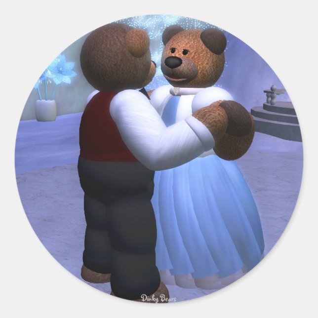 Dinky Bears Christmas Ball Classic Round Sticker (Front)