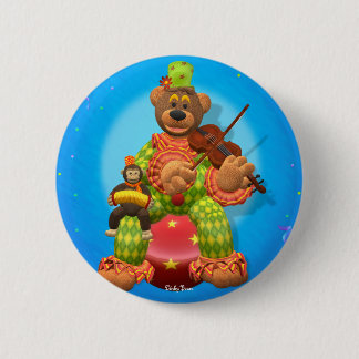 Dinky Bears Clown & Mr. Zippy 6 Cm Round Badge