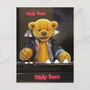 Dinky Bears Keyboarder Postcard