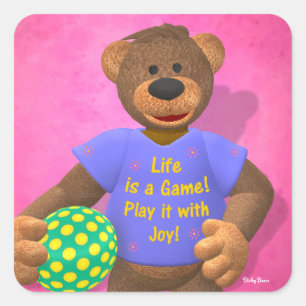 Dinky Bears: Life is a Game Square Sticker