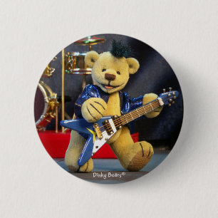 Dinky Bears: rock star 6 Cm Round Badge