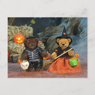 Dinky Bears Skeleton & Witch Postcard