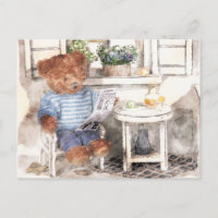 Dinky Bears Watercolor - Reading Bear
