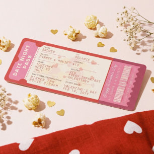 Dinner & A Movie Love Ticket Valentine’s Day Holiday Card