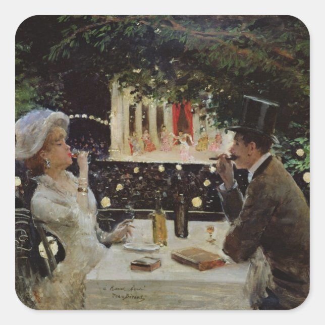 Dinner at Les Ambassadeurs, c.1882 Square Sticker (Front)