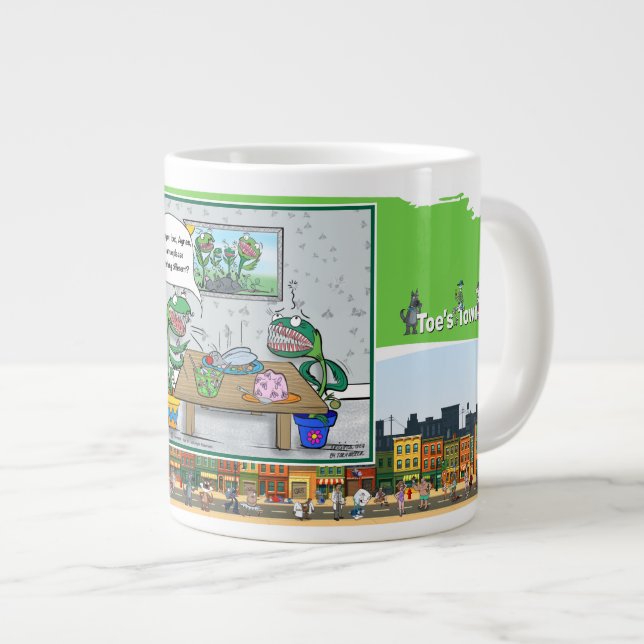 Dinner At The Flytraps | Birthday Large Coffee Mug (Front Right)